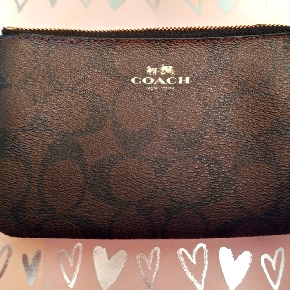 Coach double zip wristlet